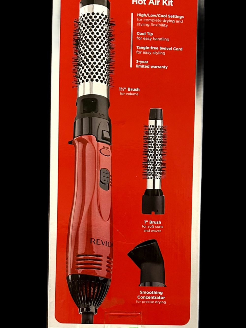 Revlon Style, Curl & Volumize Hot Air brush/Styling Kit. 1200 watts. NIB